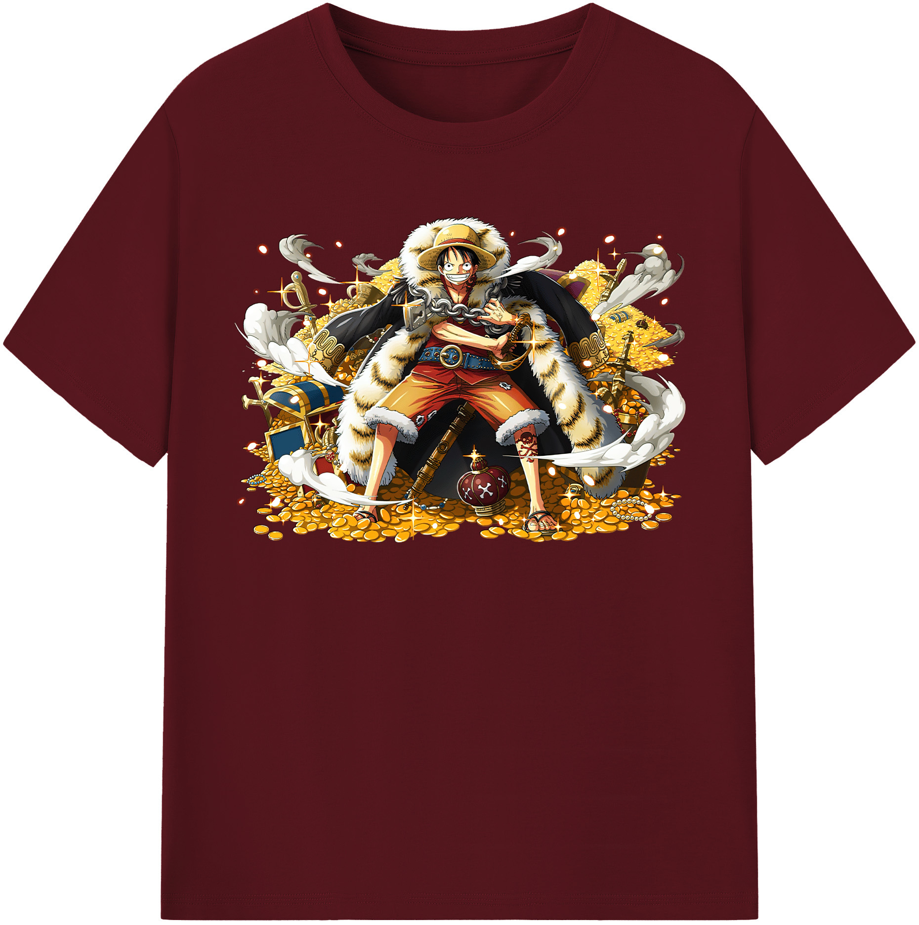 ワンピース モンキー・D・ルフィ ONE PIECE Monkey D. Luffy 綿100％半袖Tシャツ（フロントプリント）